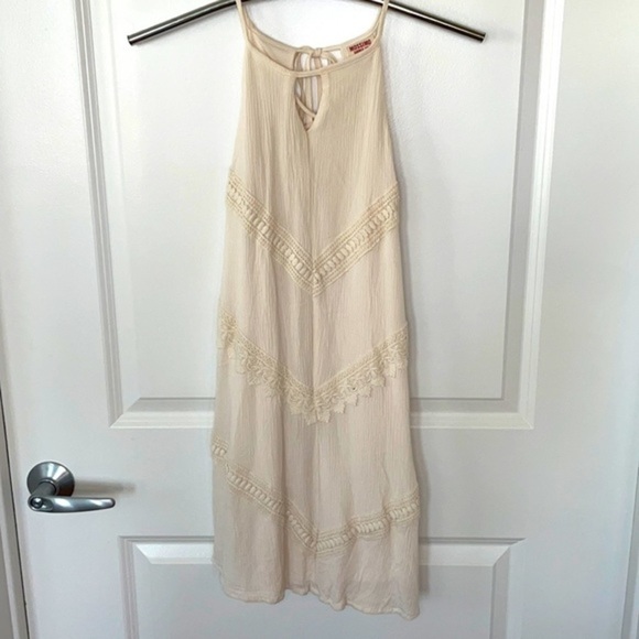 MOSSIMO SUPPLY CO. | Women’s Cream Colored Casual Tie Back Dress Size XS - Picture 2 of 8